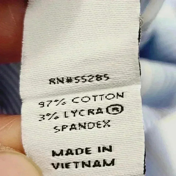 Express 1MX Modern fit striped stretch cotton button down dress shirt men's L - Picture 6 of 7